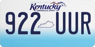 KY license plate 922UUR