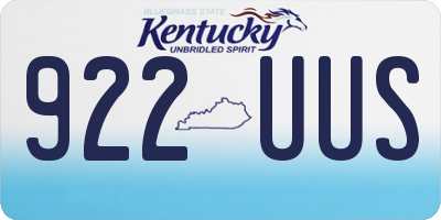 KY license plate 922UUS