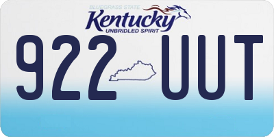 KY license plate 922UUT