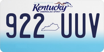 KY license plate 922UUV