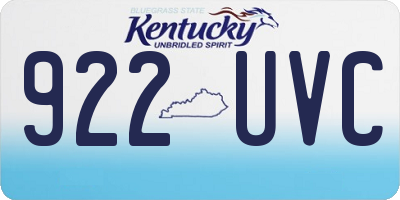 KY license plate 922UVC