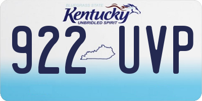 KY license plate 922UVP