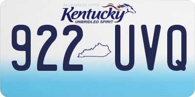 KY license plate 922UVQ