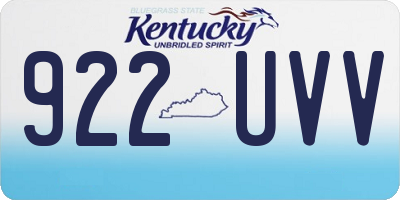 KY license plate 922UVV
