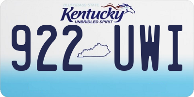 KY license plate 922UWI