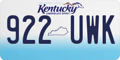 KY license plate 922UWK