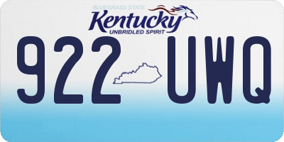 KY license plate 922UWQ