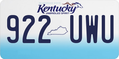 KY license plate 922UWU