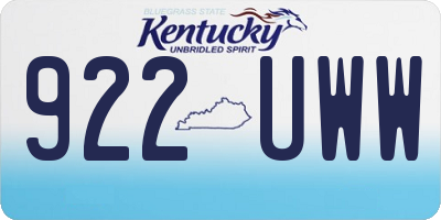 KY license plate 922UWW