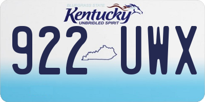 KY license plate 922UWX
