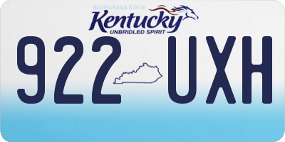 KY license plate 922UXH