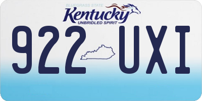 KY license plate 922UXI
