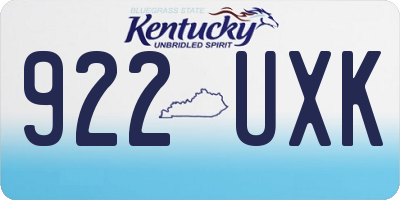 KY license plate 922UXK