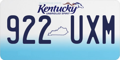 KY license plate 922UXM
