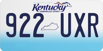 KY license plate 922UXR