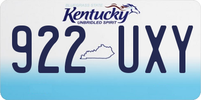 KY license plate 922UXY