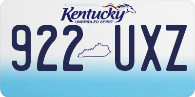 KY license plate 922UXZ