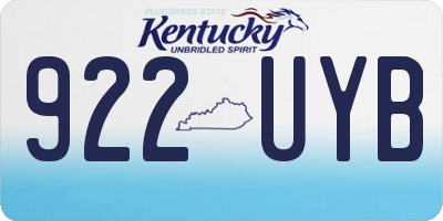 KY license plate 922UYB