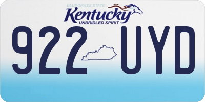 KY license plate 922UYD