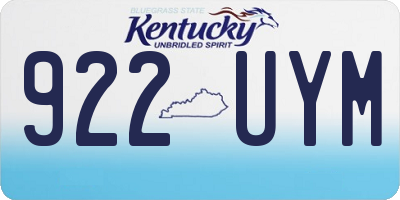KY license plate 922UYM