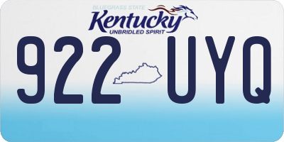KY license plate 922UYQ
