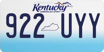 KY license plate 922UYY