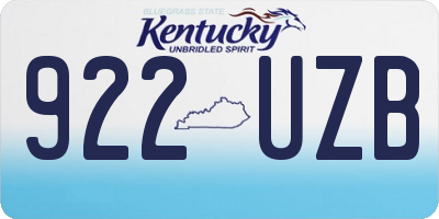 KY license plate 922UZB