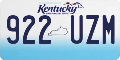 KY license plate 922UZM