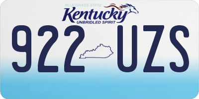 KY license plate 922UZS
