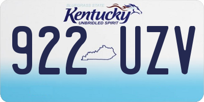 KY license plate 922UZV