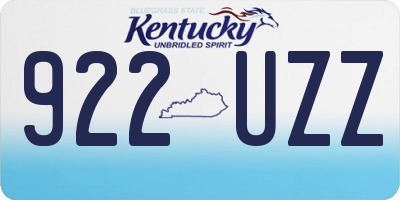 KY license plate 922UZZ