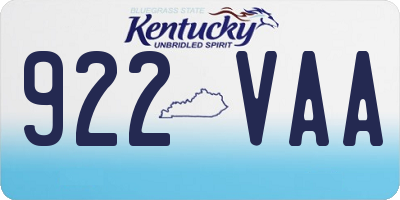 KY license plate 922VAA