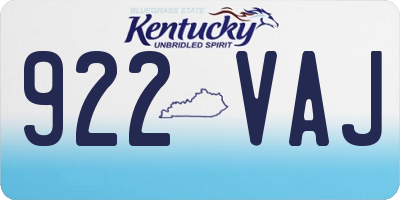 KY license plate 922VAJ