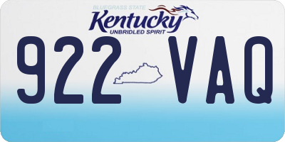 KY license plate 922VAQ