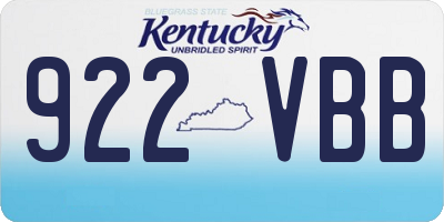 KY license plate 922VBB