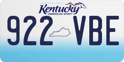 KY license plate 922VBE