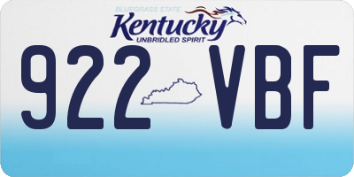KY license plate 922VBF
