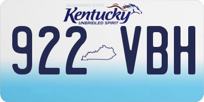 KY license plate 922VBH