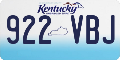 KY license plate 922VBJ