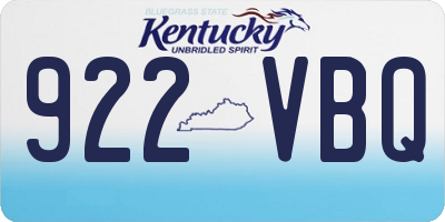 KY license plate 922VBQ