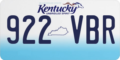 KY license plate 922VBR