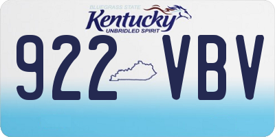 KY license plate 922VBV