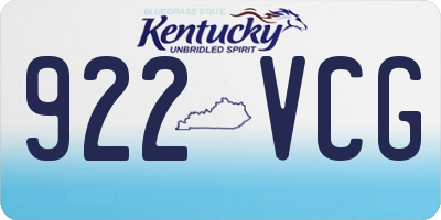 KY license plate 922VCG