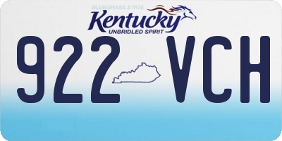 KY license plate 922VCH