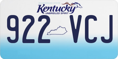 KY license plate 922VCJ
