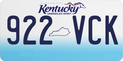 KY license plate 922VCK