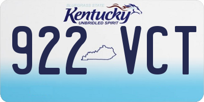 KY license plate 922VCT