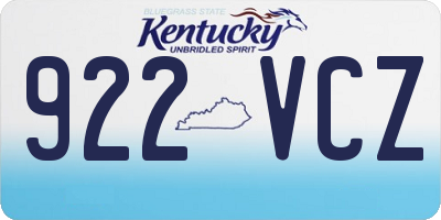 KY license plate 922VCZ