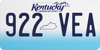 KY license plate 922VEA