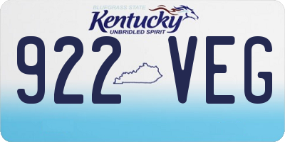 KY license plate 922VEG